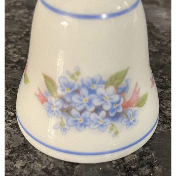 Vintage Small Jaeger Porcelain “Forget Me Not” Bell Bavaria Germany - Picture 5 of 6